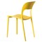 Fabulaxe Modern Plastic Outdoor Dining Chair with Open Curved Back, Yellow, PK 4 QI004227.YL.4 - alternate 4